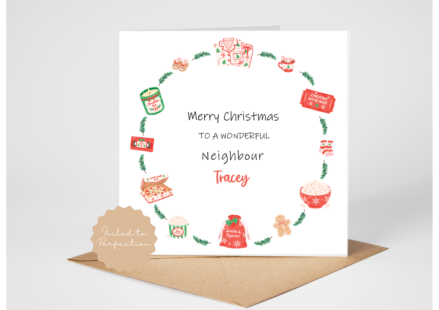 Personalised Christmas Card for Neighbour