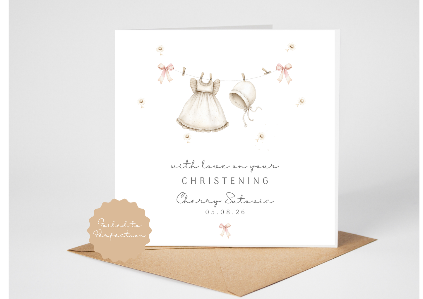 Christening Card - Baby Girl