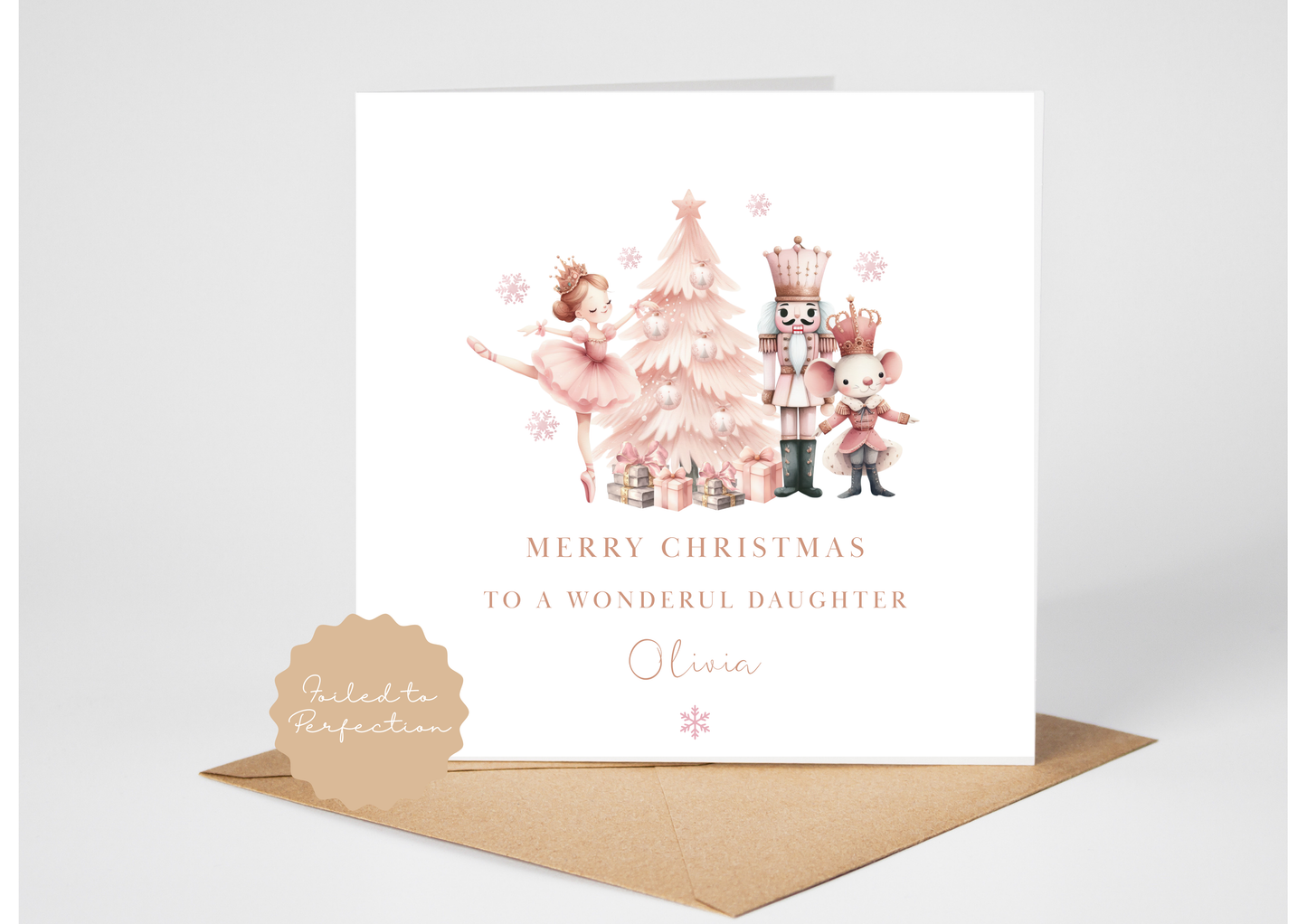 Ballerina / Nutcracker Personalised Christmas Card for Daughter