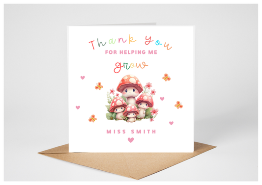 Thank you for helping me grow Teacher Card