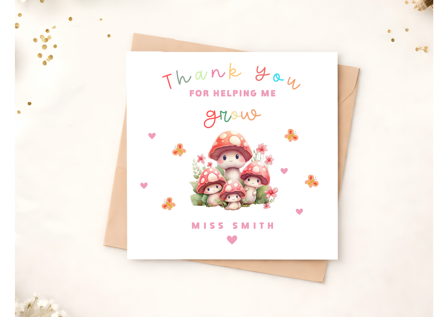 Thank you for helping me grow Teacher Card