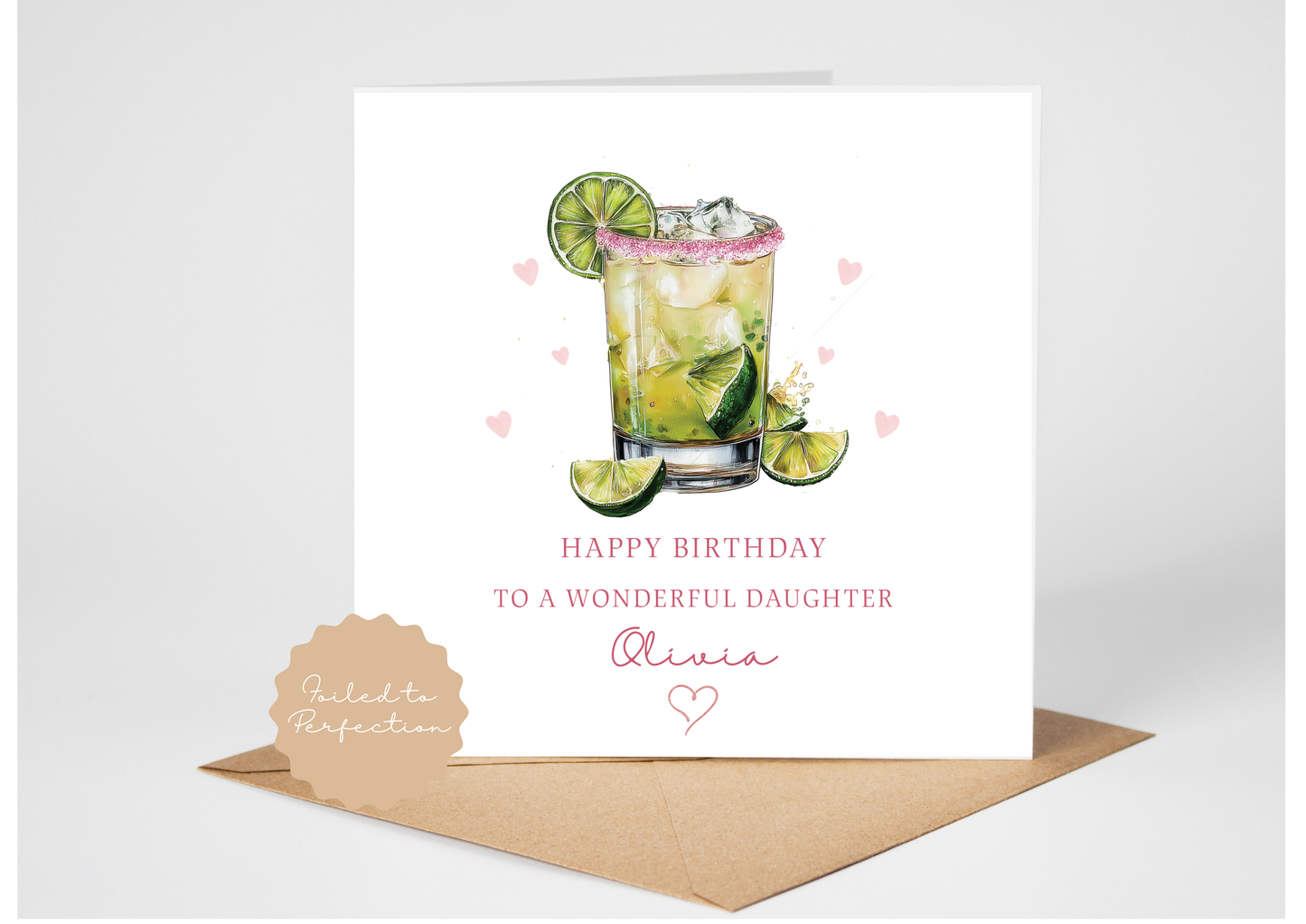 Green Cocktail Birthday Card