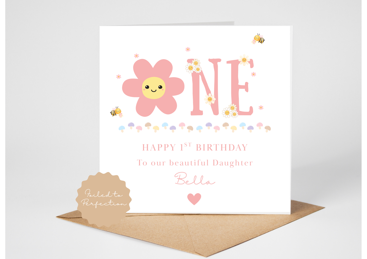 'One' 1st Birthday Card for Daughter