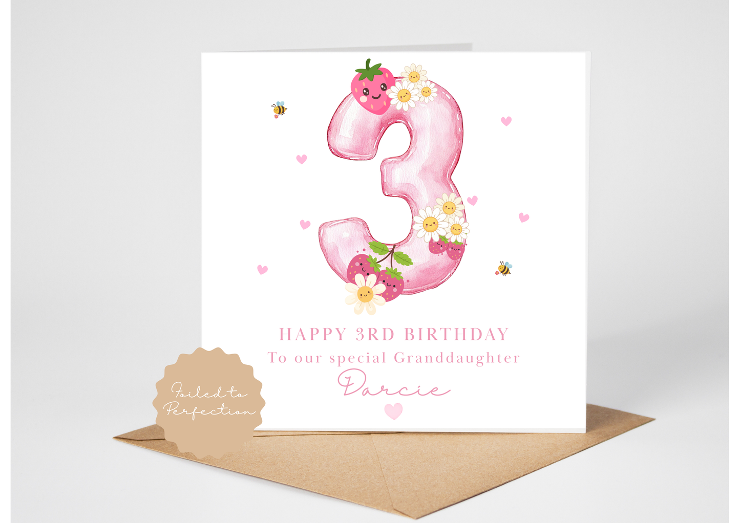 Personalised 3rd Birthday Card for Granddaughter