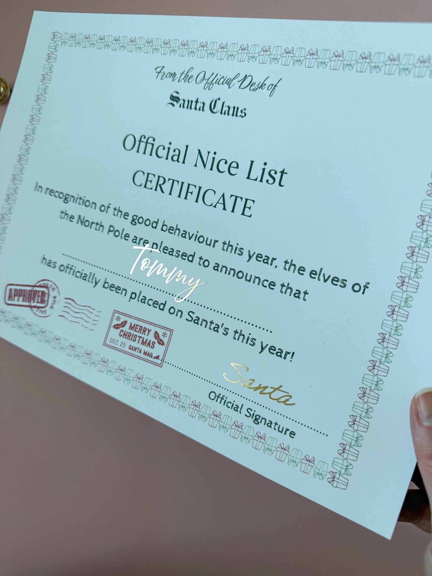 Santa Letter and Nice List Certificate